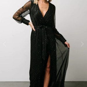 Baltic Born Black Abigail Sparkle Gown Large NWT